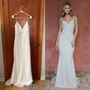 NOEL & JEAN by Katie May Ivory White Breathless Twist Bodice Trumpet Gown
